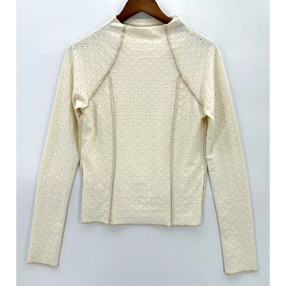 Urban Outfitters Tops - Urban Outfitters Top Womens Pullover Long Sleeve Eyelet Mock Neck Cream L